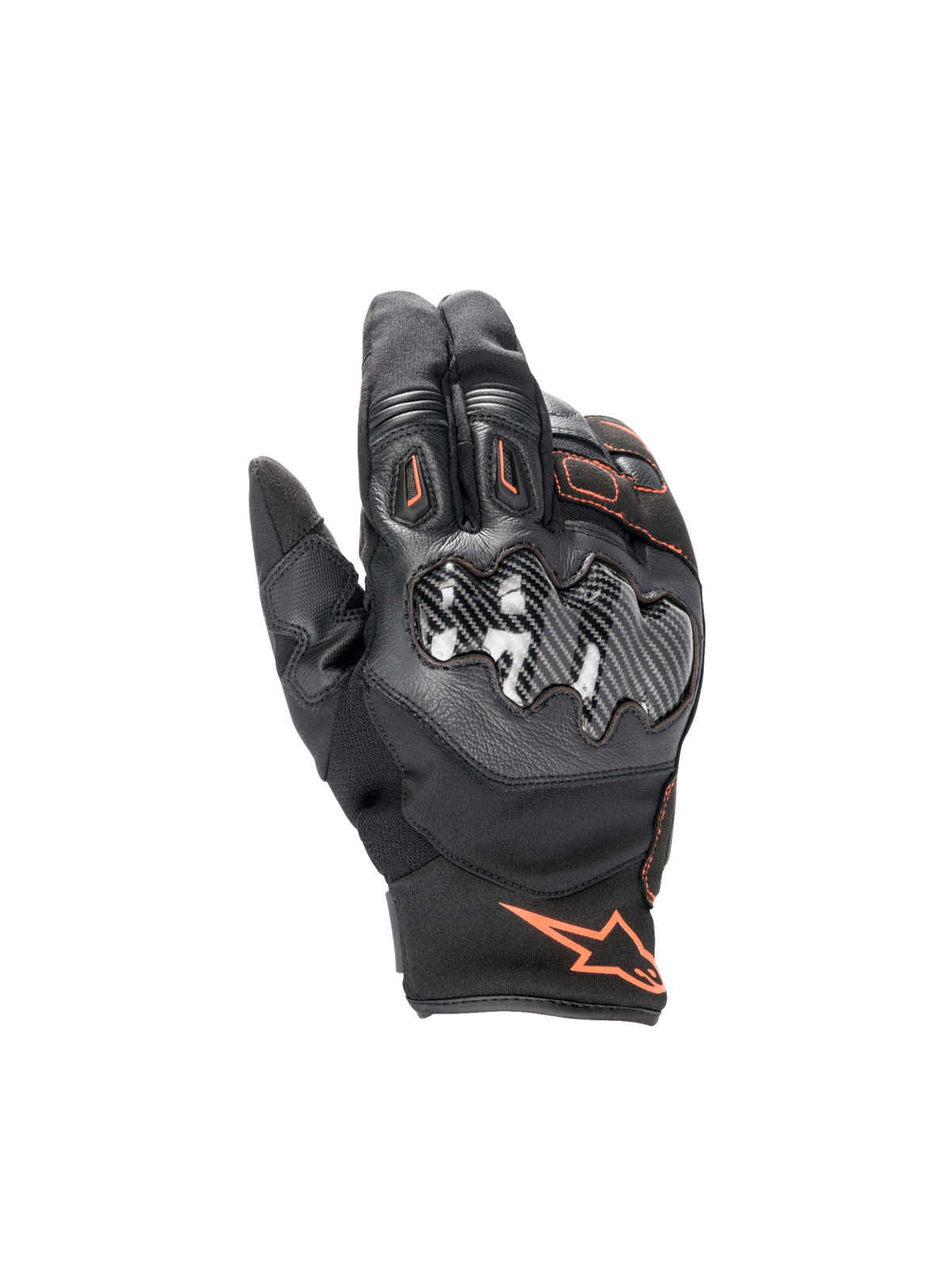 Smx-1 Drystar® Gloves - Black/Red Fluo - Alpinestars motorcycle gloves, view 1