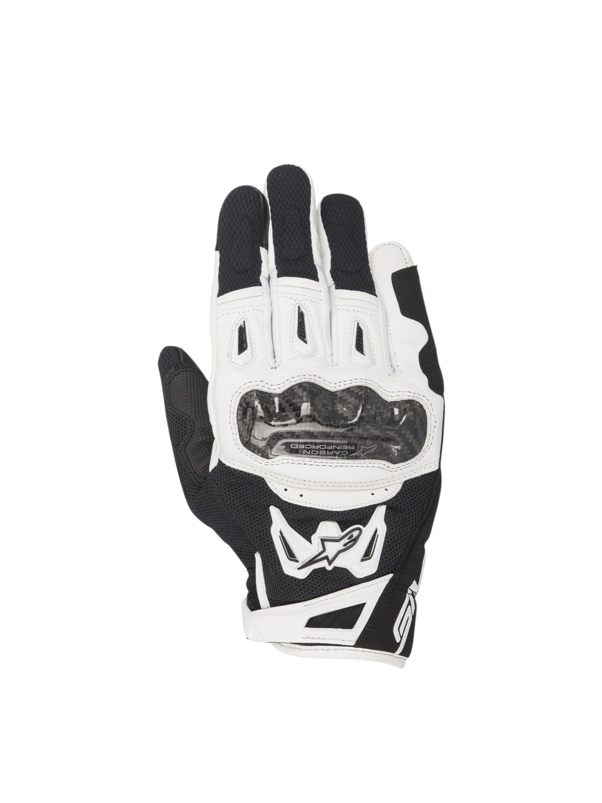 SMX-2 Air Carbon V2 Gloves - Black/White - Alpinestars motorcycle gloves, view 1