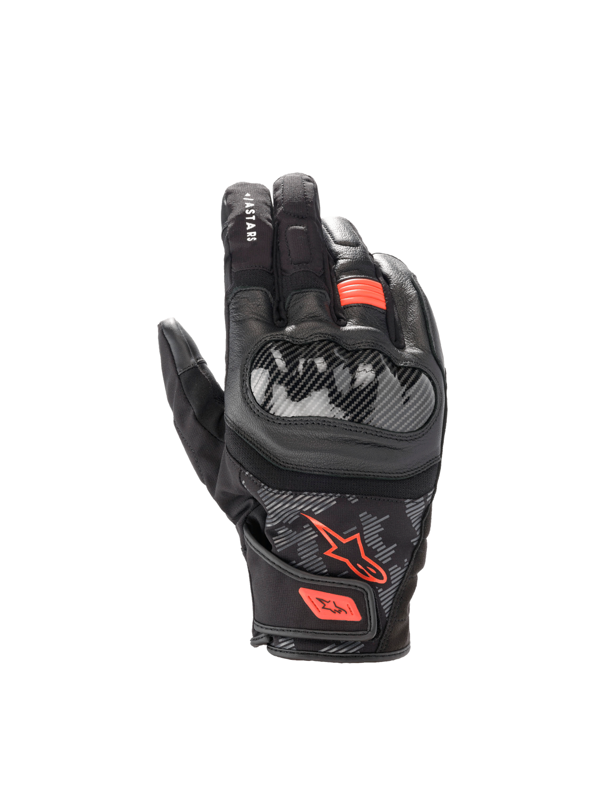 SMX Z Drystar® Gloves - Black/Red Fluo - Alpinestars motorcycle gloves, view 1