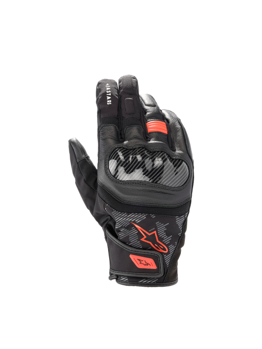 SMX Z Drystar® Gloves - Black/Red Fluo - Alpinestars motorcycle gloves, view 1