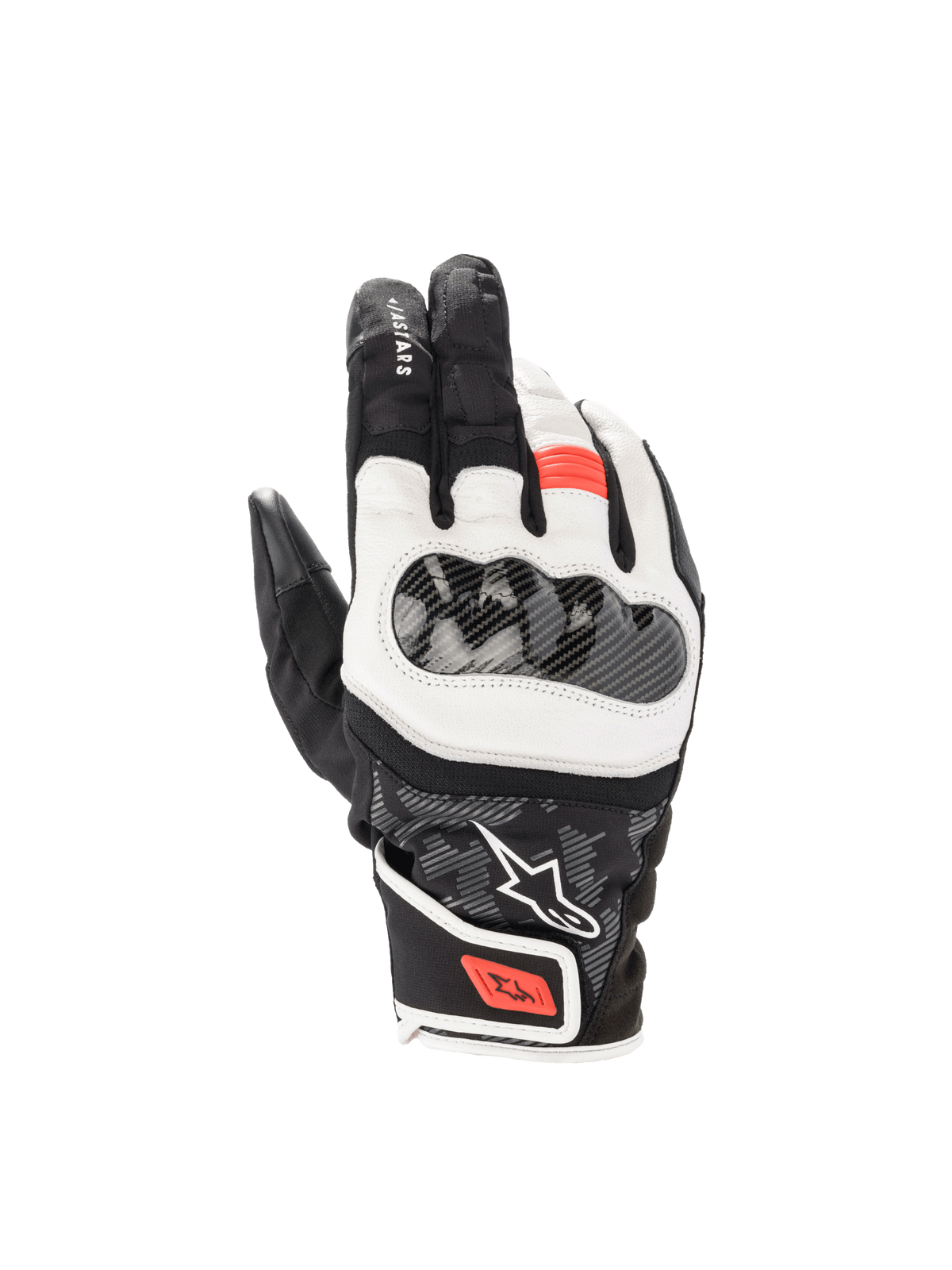 SMX Z Drystar® Gloves - Black/White/Red Fluo - Alpinestars motorcycle gloves, view 1