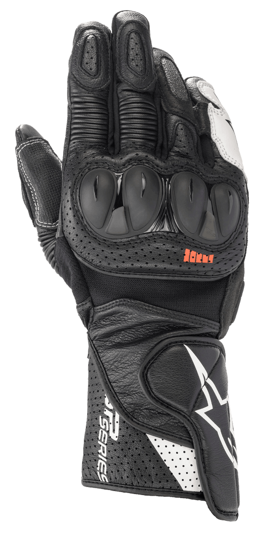 SP-2 V3 Gloves - Black/White - Alpinestars motorcycle gloves, view 1