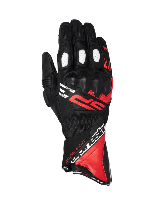 SP-3 Gloves - Black/Bright/Red/White - Alpinestars motorcycle gloves, view 1