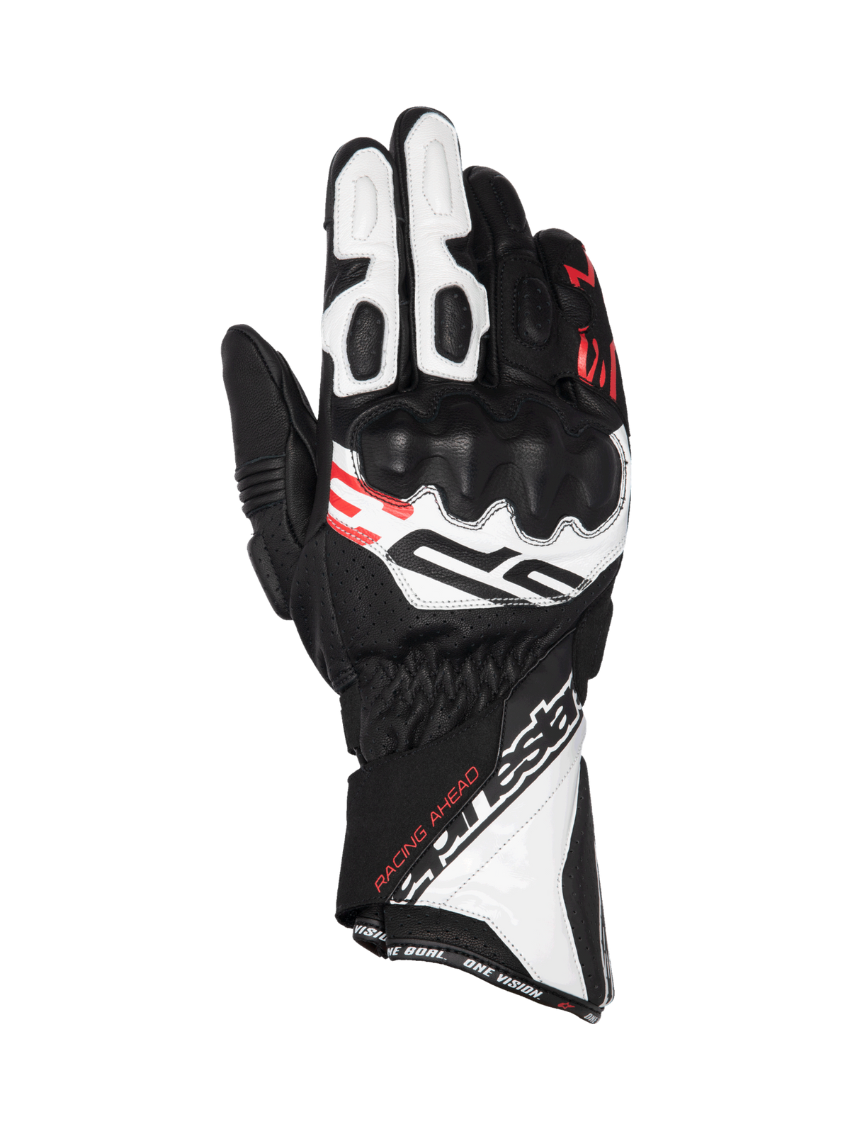 SP-3 Gloves - Black/White/Red Fluo - Alpinestars motorcycle gloves, view 1