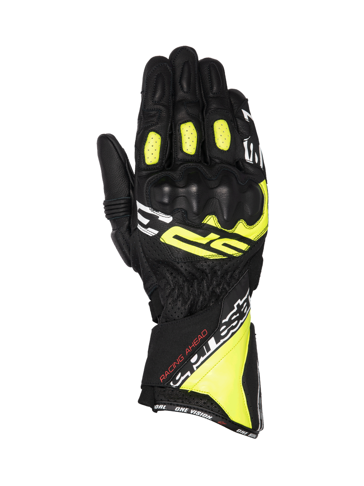 SP-3 Gloves - Black/Yellwo Fluo/White - Alpinestars motorcycle gloves, view 1