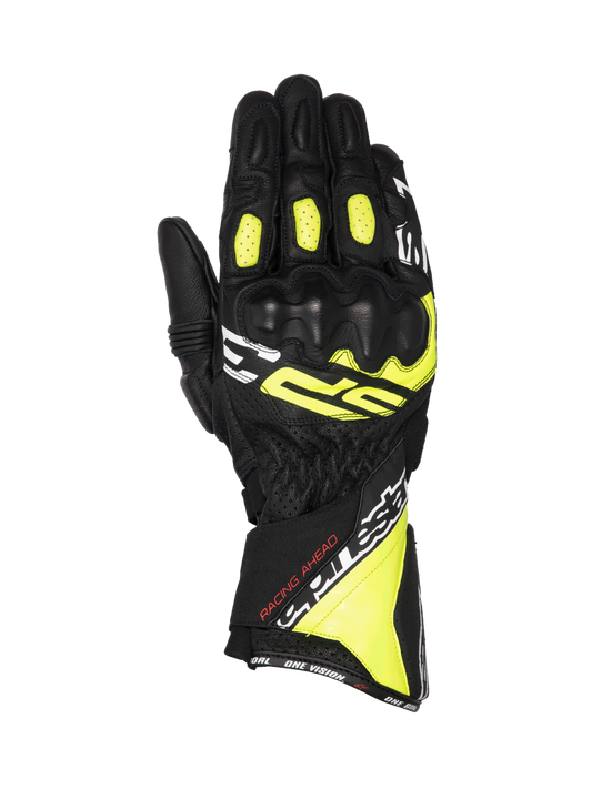 SP-3 Gloves - Black/Yellwo Fluo/White - Alpinestars motorcycle gloves, view 1