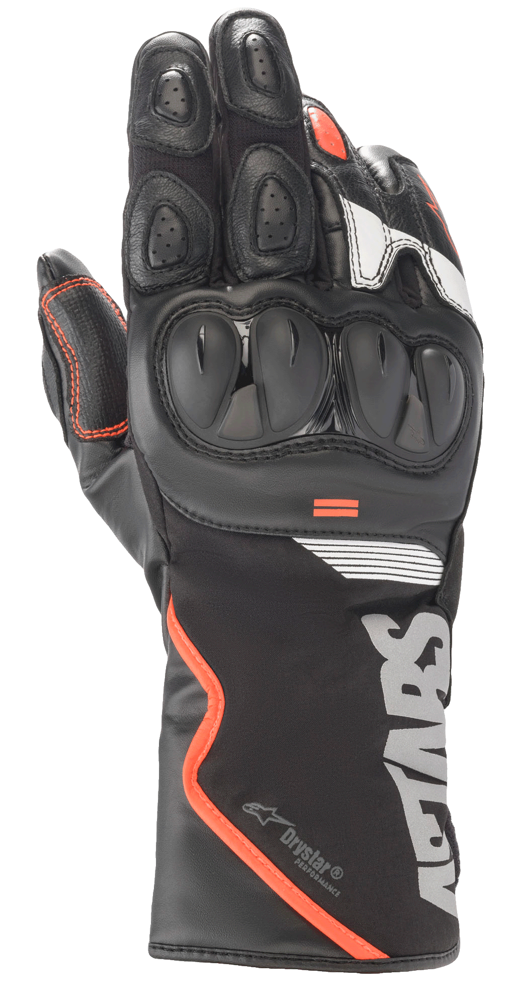SP-365 Drystar® Gloves - Black/Red Fluo/White - Alpinestars motorcycle gloves, view 1