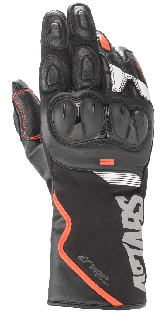 SP-365 Drystar® Gloves - Black/Red Fluo/White - Alpinestars motorcycle gloves, view 1