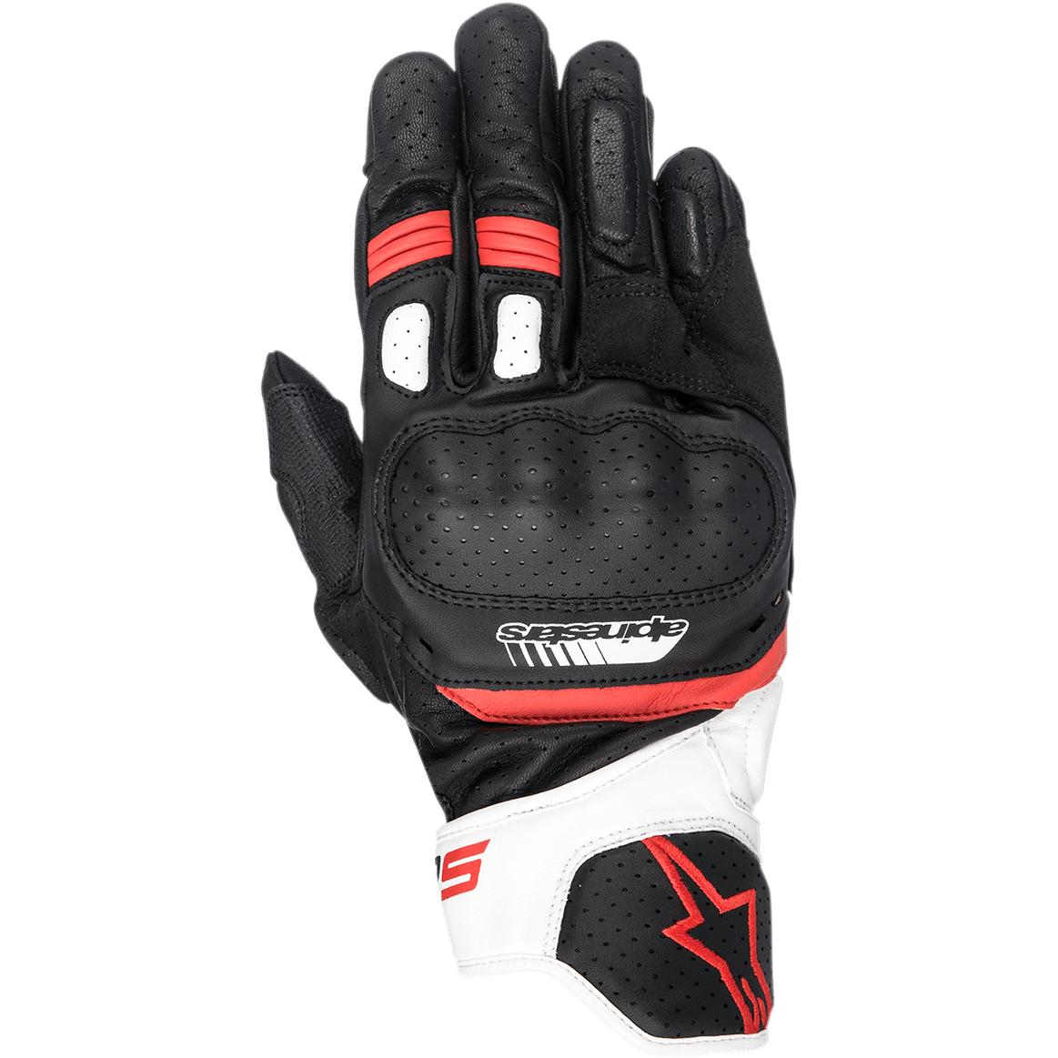 SP-5 Gloves - Black/White/Red - Alpinestars motorcycle gloves, view 1