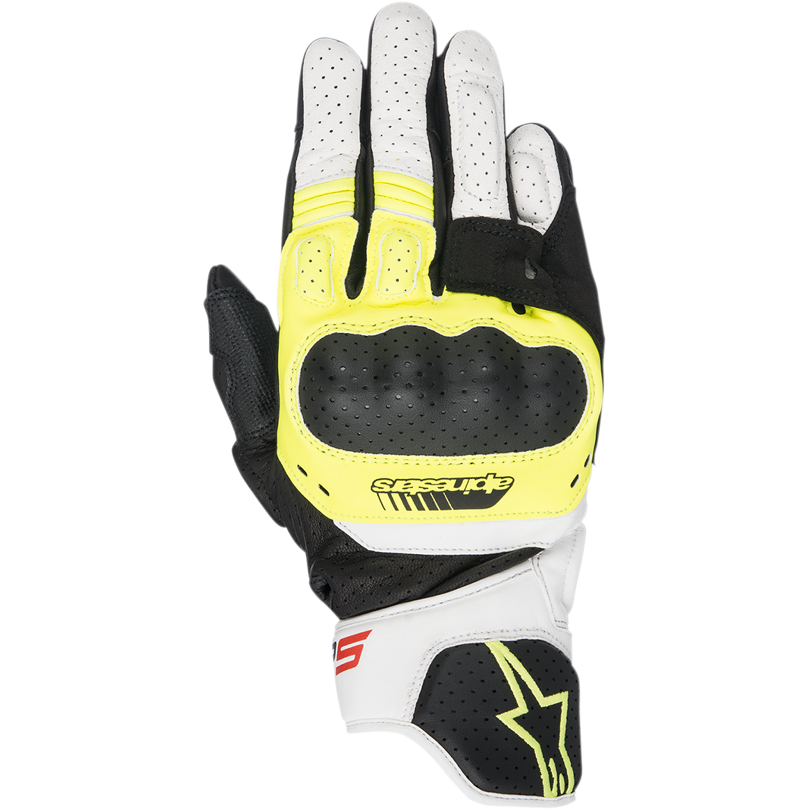 SP-5 Gloves - Black/Yellow Fluorescent/White - Alpinestars motorcycle gloves, view 1