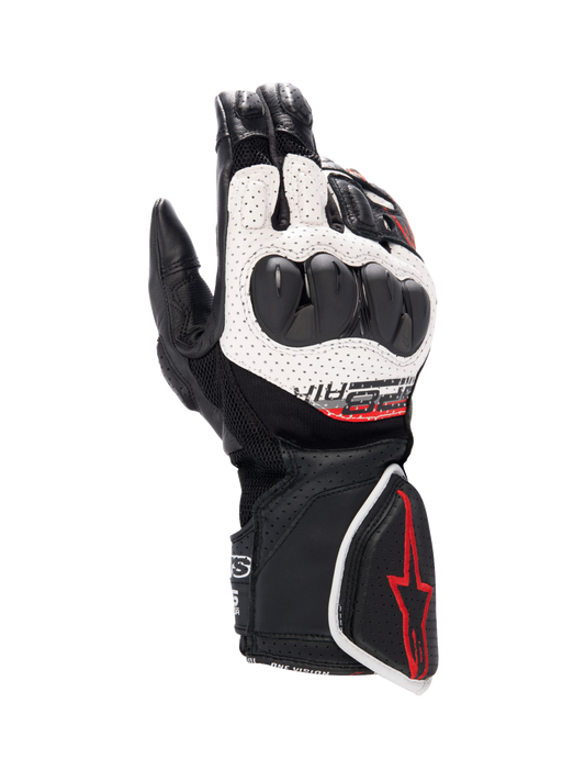 SP-8 V3 Air Gloves - Black/White/Bright Red - Alpinestars motorcycle gloves, view 1