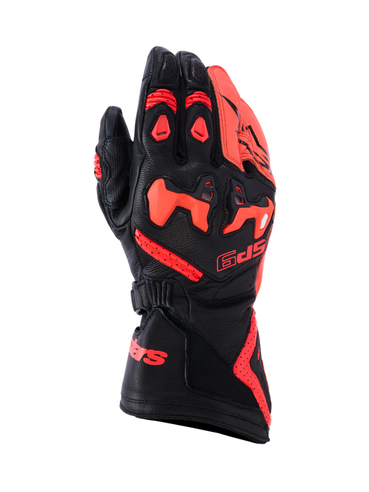 SP-9 Gloves - Black/Red - Alpinestars motorcycle gloves, view 1
