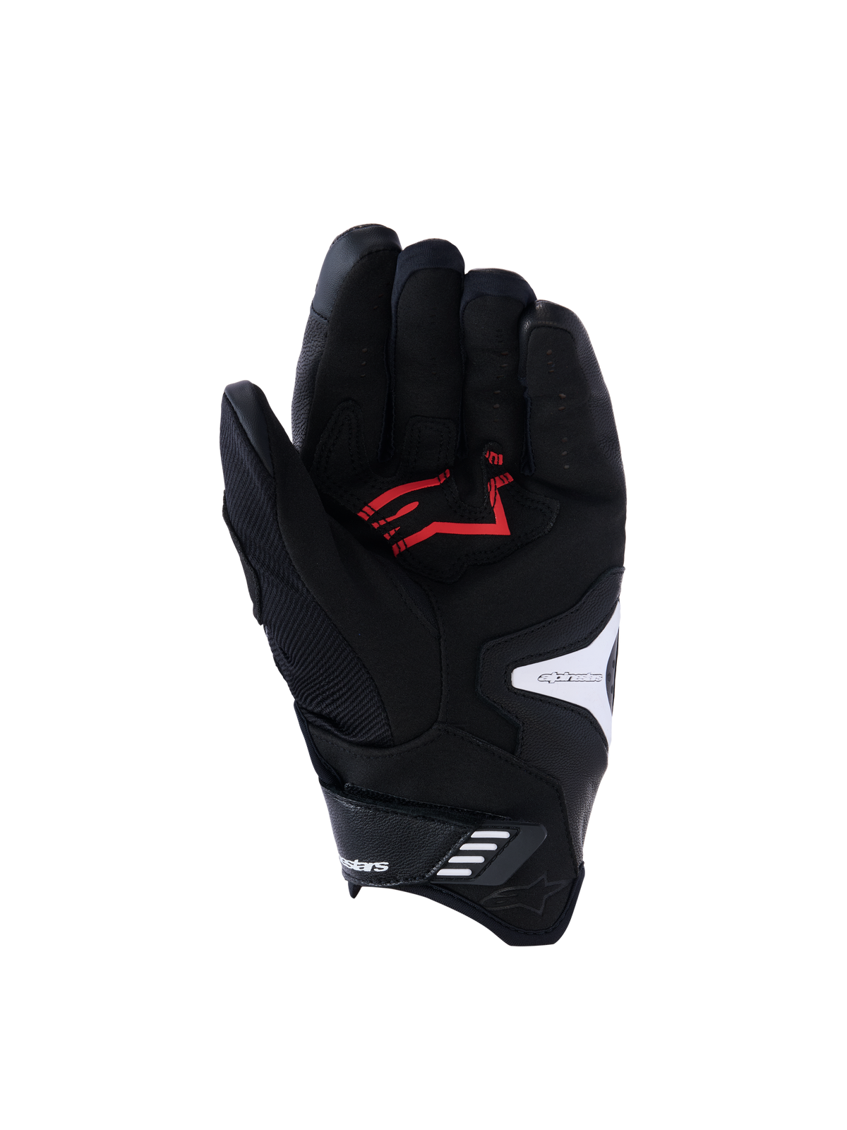 SP-R Pro Gloves - Black/White/Bright Red - Alpinestars motorcycle gloves, view 2