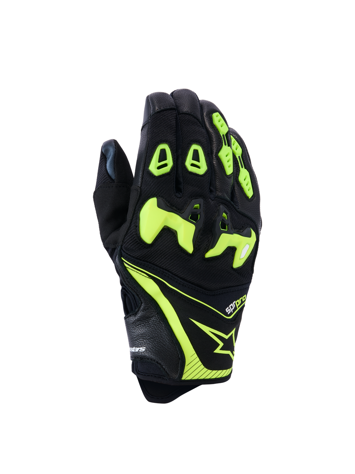 SP-R Pro Gloves - Black/Yellow Fluo - Alpinestars motorcycle gloves, view 1