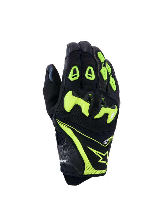 SP-R Pro Gloves - Black/Yellow Fluo - Alpinestars motorcycle gloves, view 1