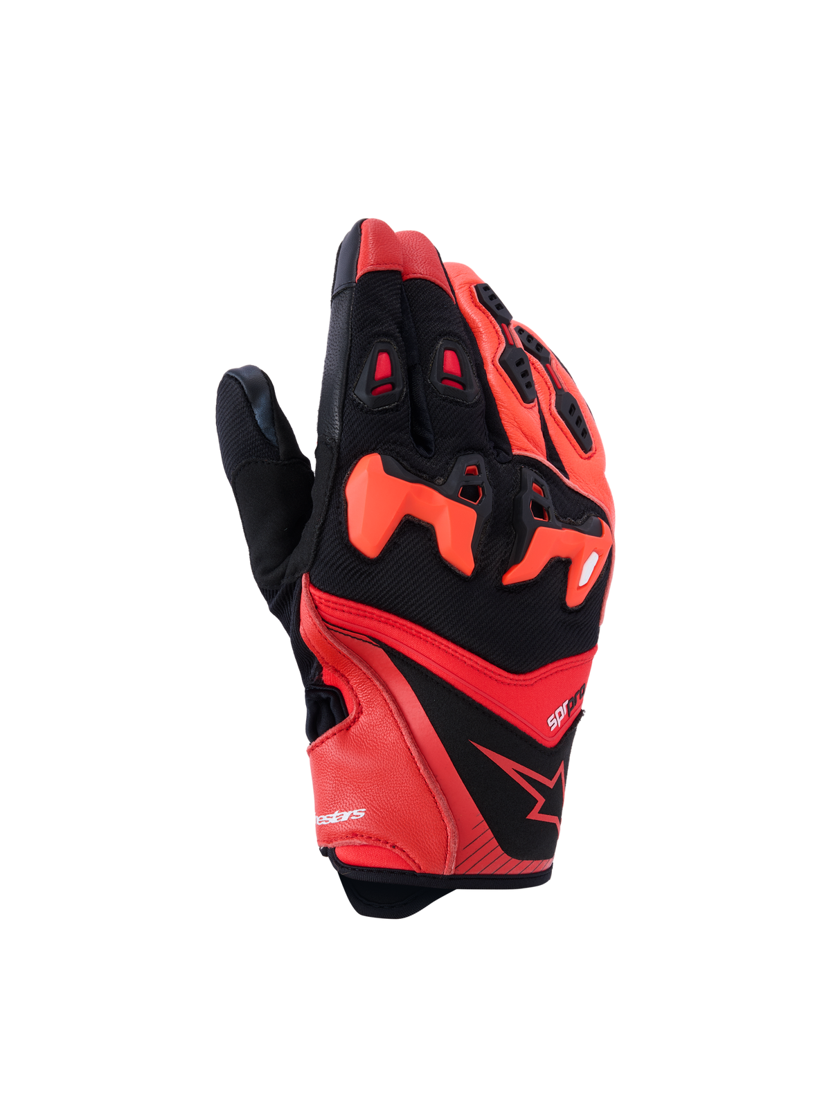 SP-R Pro Gloves - Bright Red/Red Fluo/Black - Alpinestars motorcycle gloves, view 1