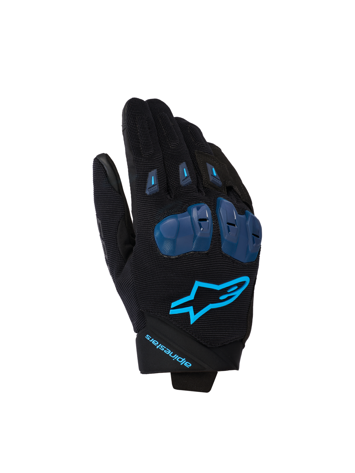 SP X 1 Gloves - Black/Blithe Blue - Alpinestars motorcycle gloves, view 1