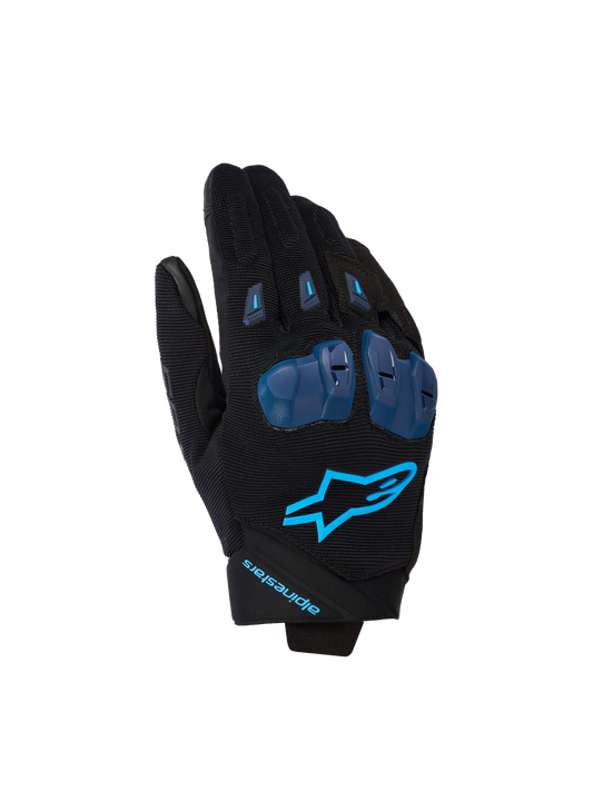 SP X 1 Gloves - Black/Blithe Blue - Alpinestars motorcycle gloves, view 1
