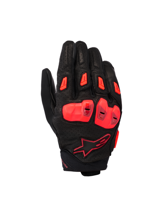 SP X 7 Gloves - Black/Dark Red/Red Fluo - Alpinestars motorcycle gloves, view 1
