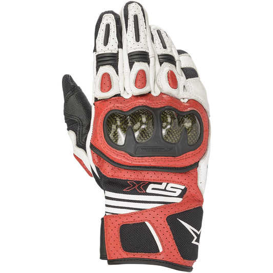 SPX AC V2 Gloves - White/Black/Bright Red - Alpinestars motorcycle gloves, view 1