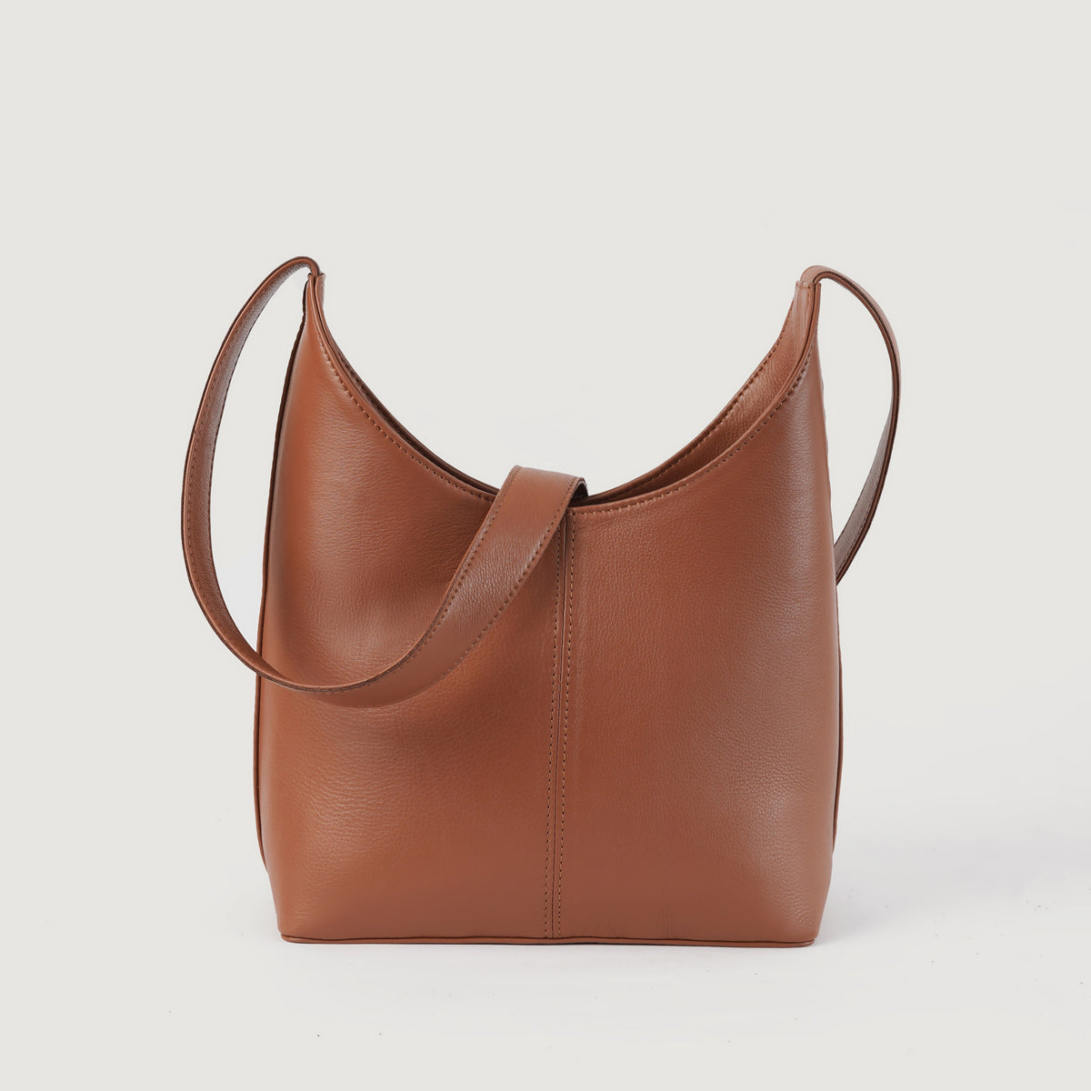 Brex Stefani Brown Leather Hobo Bag - brown leather hobo bag, view 1