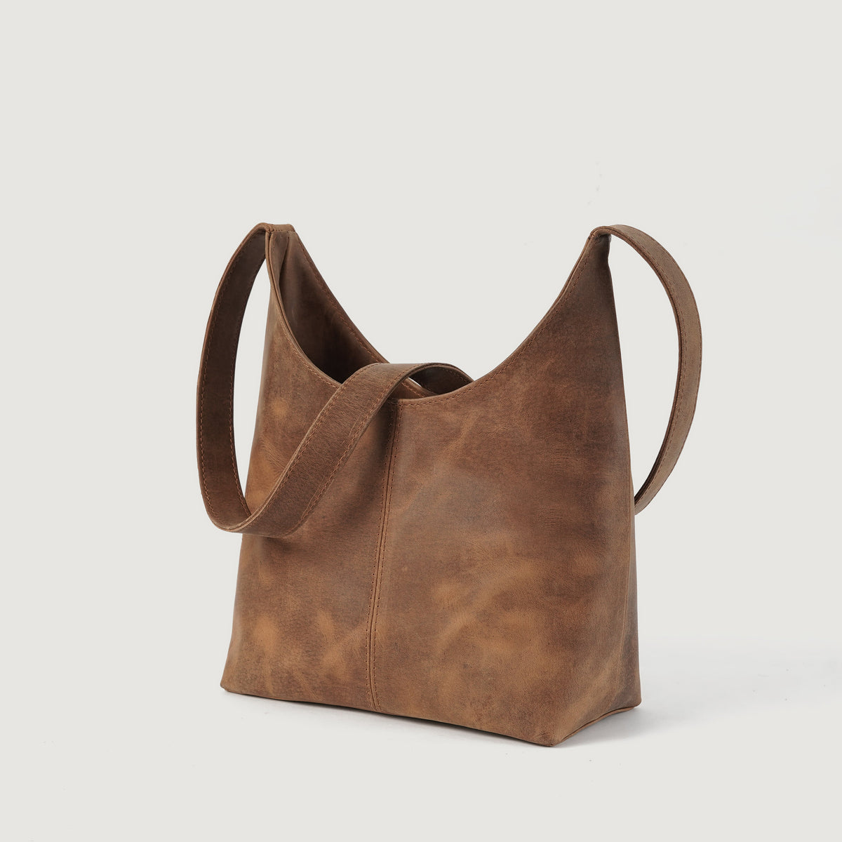 Brex Stefani Vintage Tan Brown Leather Hobo Bag - tan & brown leather vintage hobo bag, view 4