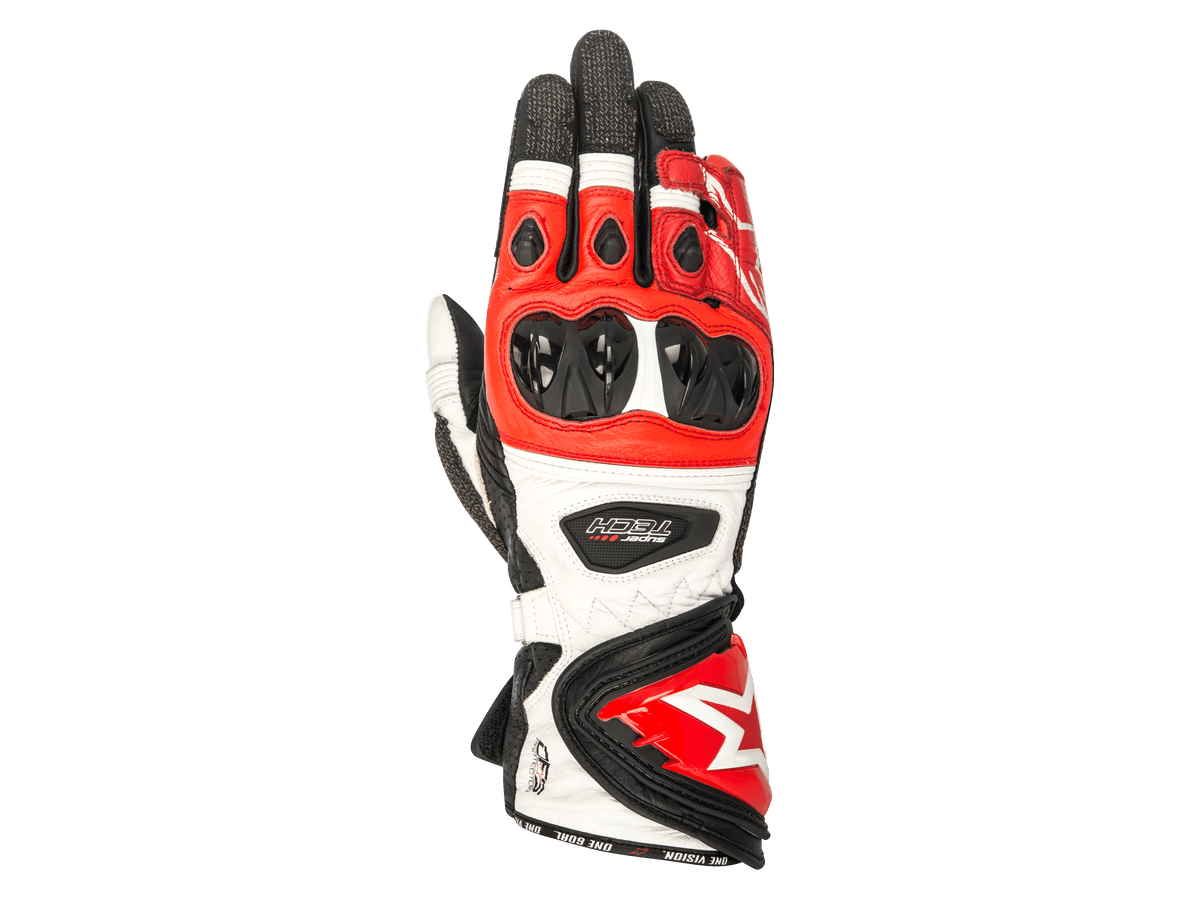 Supertech Gloves - Black/White/Red - Alpinestars motorcycle gloves, view 1