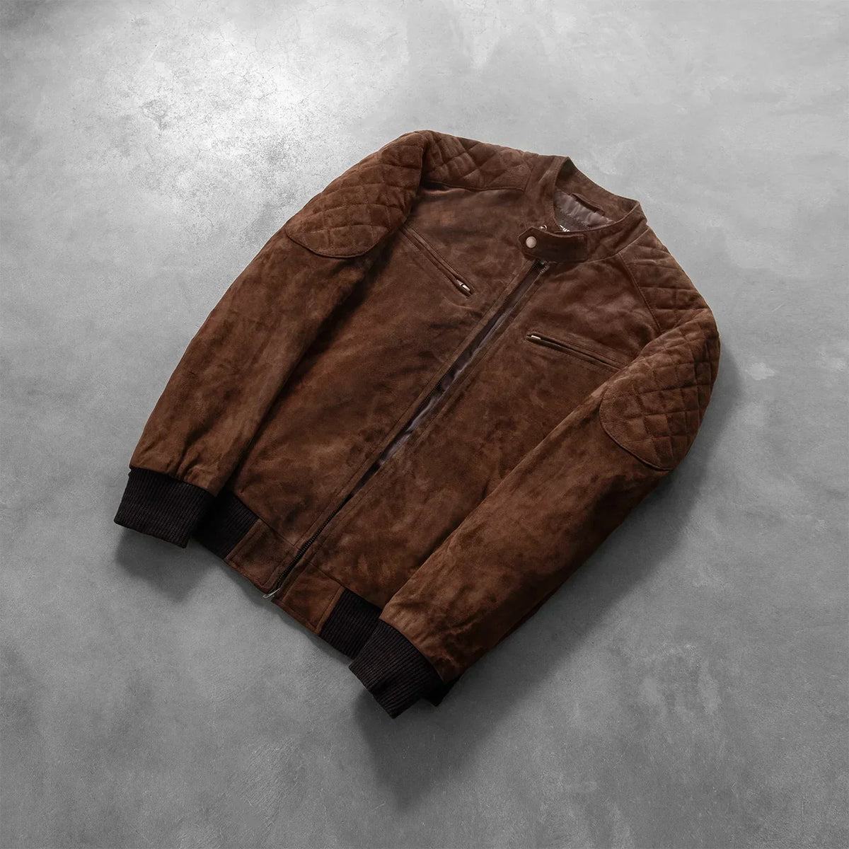 Sven Mocha Suede Bomber Jacket - men's jacket in mocha suede leather, view 7
