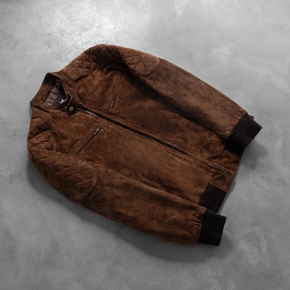Sven Mocha Suede Bomber Jacket - men's jacket in mocha suede leather, view 8