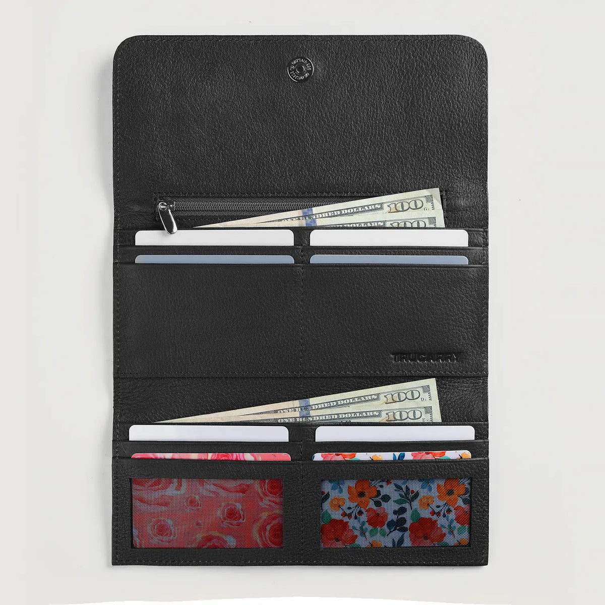 Brex Taylor Black Leather Continental Wallet - black continental leather wallet, view 5