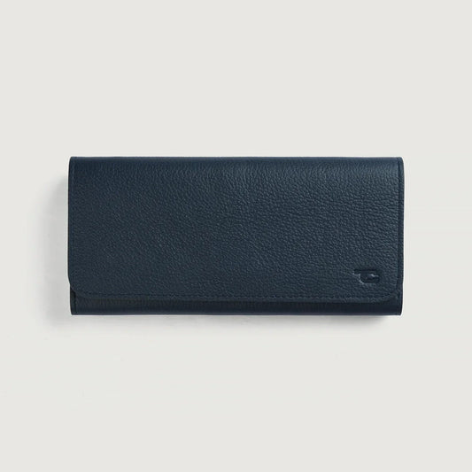 Brex Taylor Blue Leather Continental Wallet - blue continental leather wallet, view 1