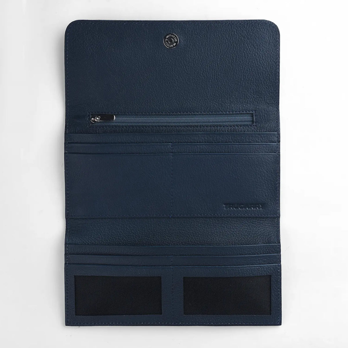 Brex Taylor Blue Leather Continental Wallet - blue continental leather wallet, view 4
