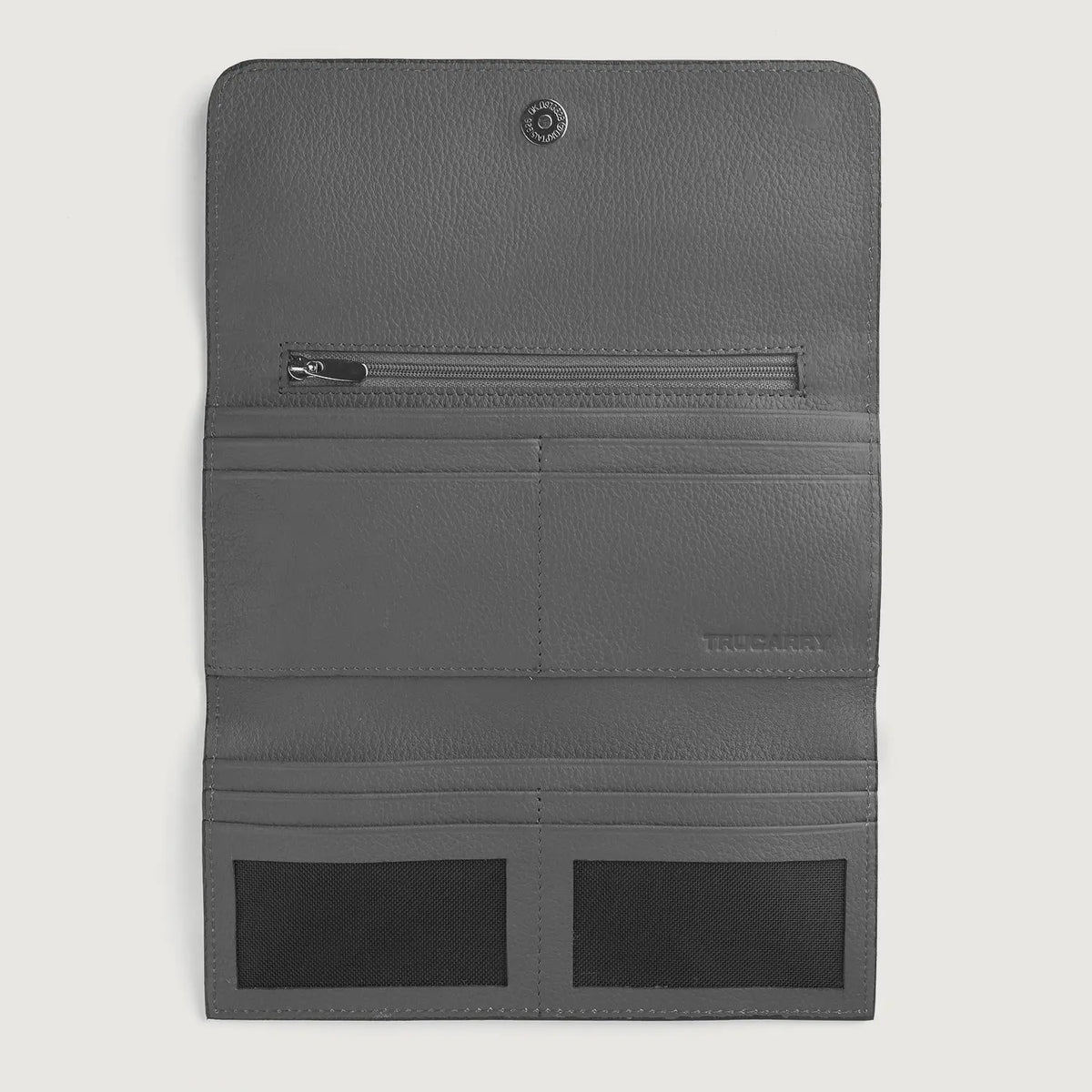 Brex Taylor Grey Leather Continental Wallet - grey continental leather wallet, view 4