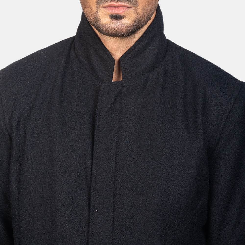 Thomas Black Wool Jacket - men's jacket in black wool, view 6