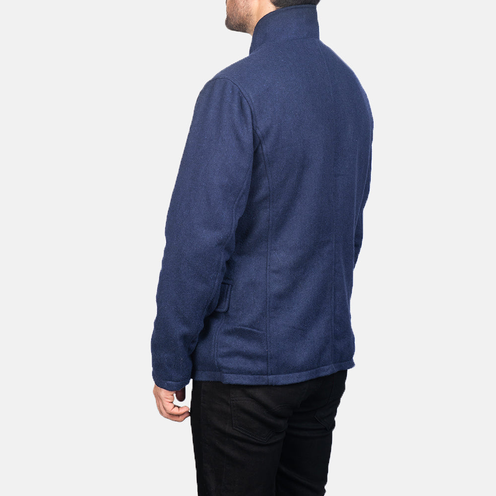 Thomas Blue Wool Jacket - men's jacket in blue wool, view 5