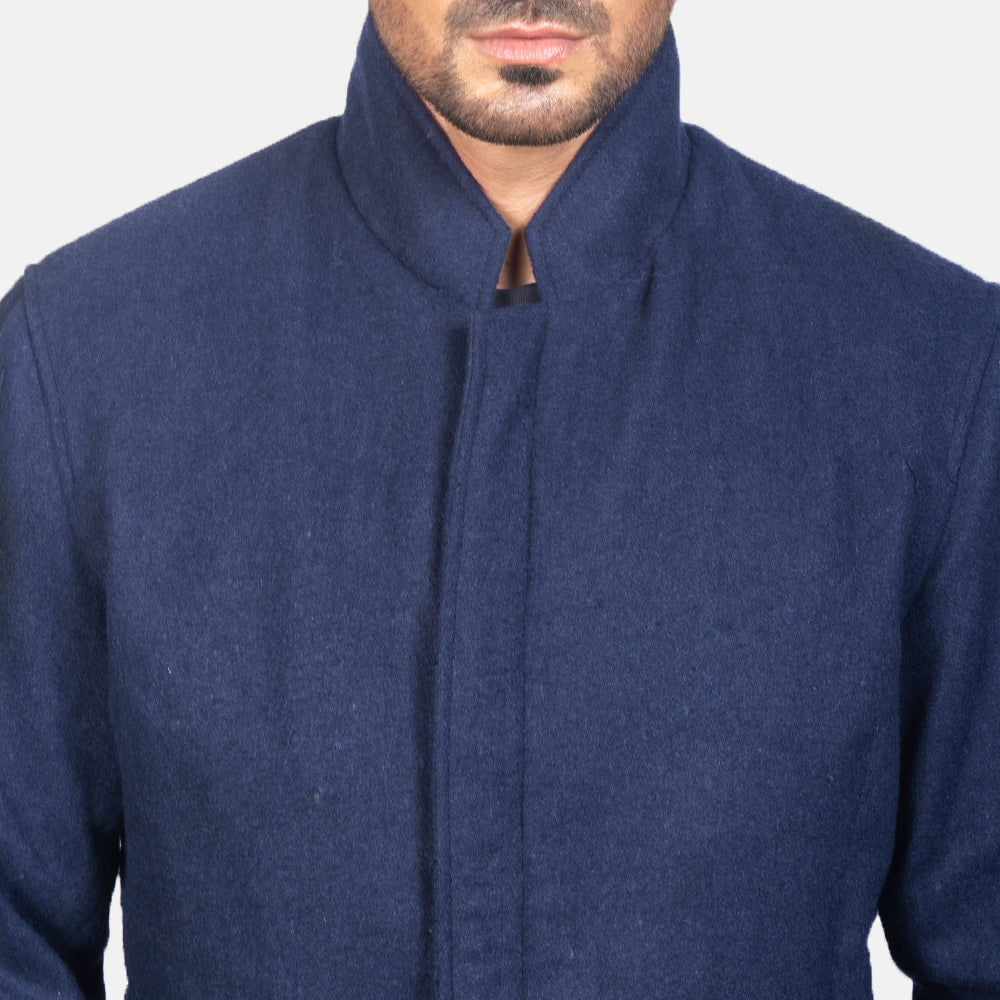 Thomas Blue Wool Jacket - men's jacket in blue wool, view 6