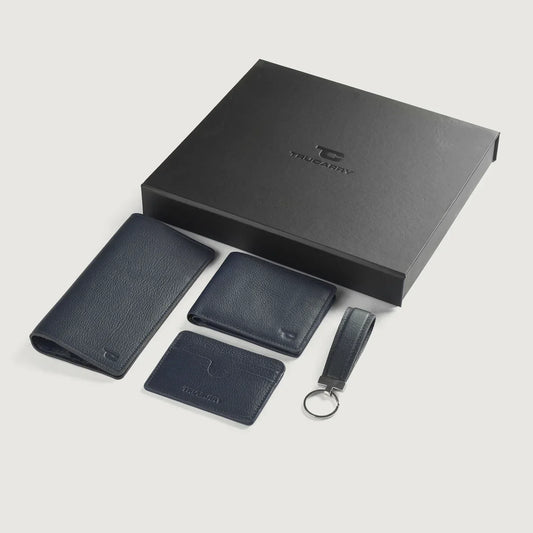 Brex Timeless Taylen Blue Leather Gift Set - blue leather gift set, view 1