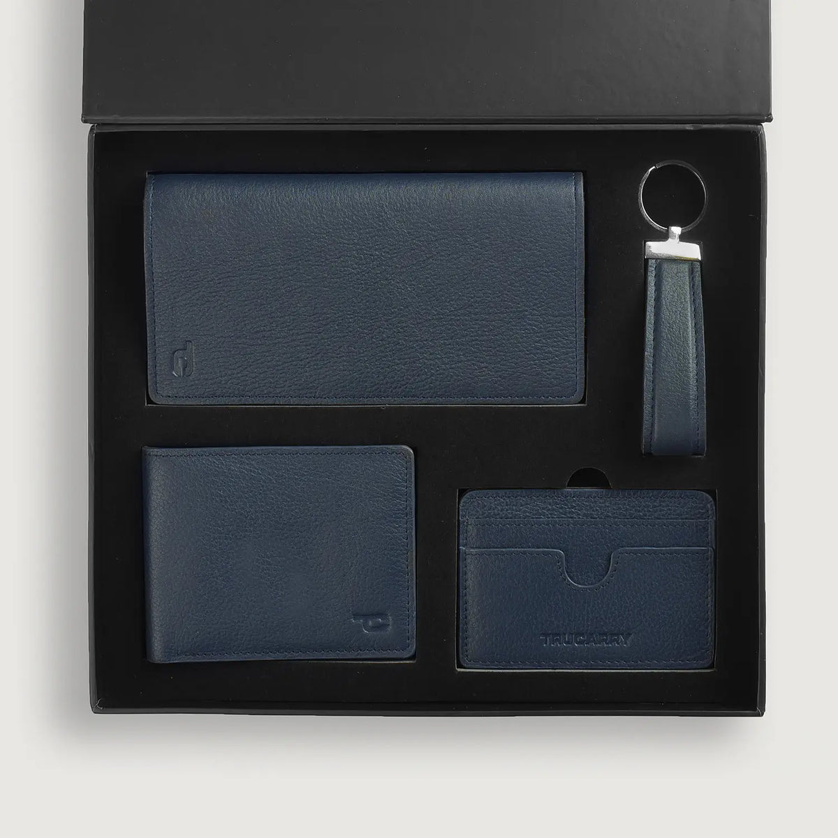 Brex Timeless Taylen Blue Leather Gift Set - blue leather gift set, view 2