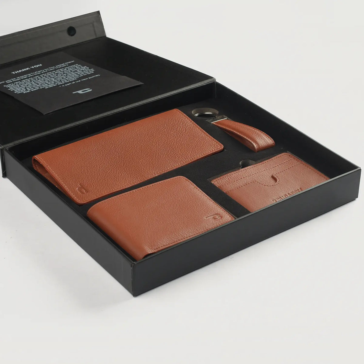 Brex Timeless Taylen Brown Leather Gift Set - brown leather gift set, view 3