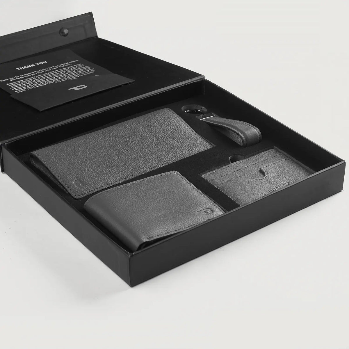 Brex Timeless Taylen Grey Leather Gift Set - grey leather gift set, view 3