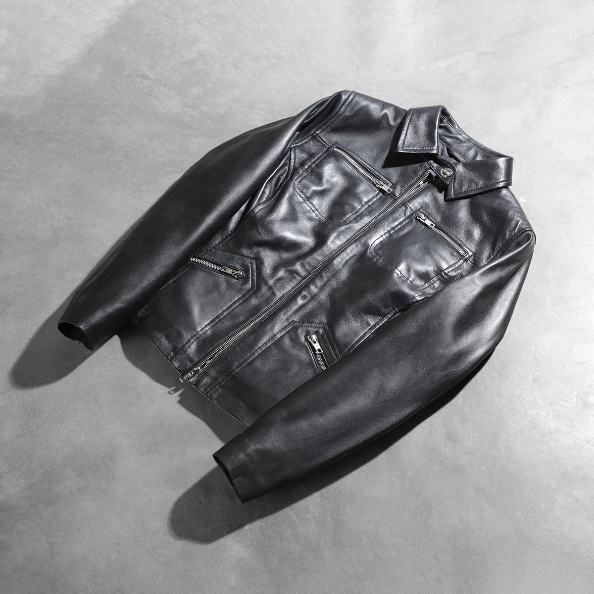 Tomachi Black Leather Jacket - women's jacket in black sheepskin leather, view 8