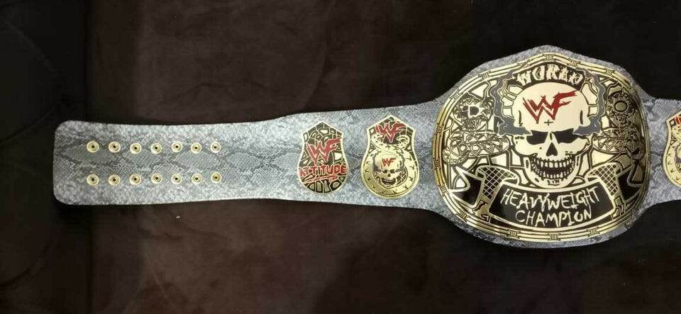 Unique WWF White Snake Skin Smoking Skull Champion Inspired Belt - photo 2 of 5 | Brex International