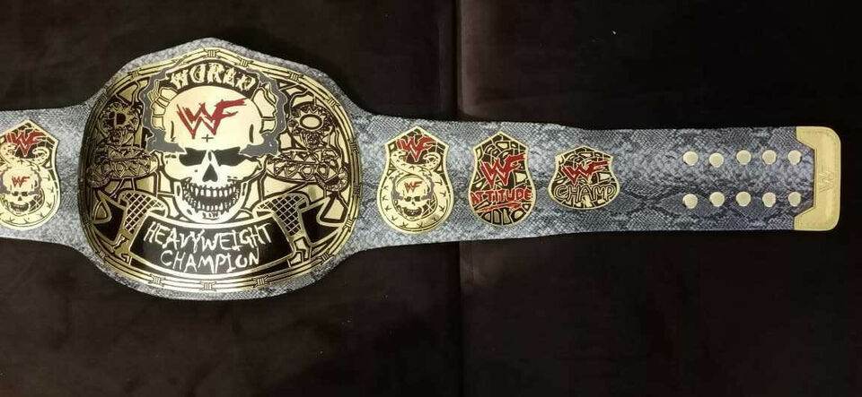 Unique WWF White Snake Skin Smoking Skull Champion Inspired Belt - photo 3 of 5 | Brex International