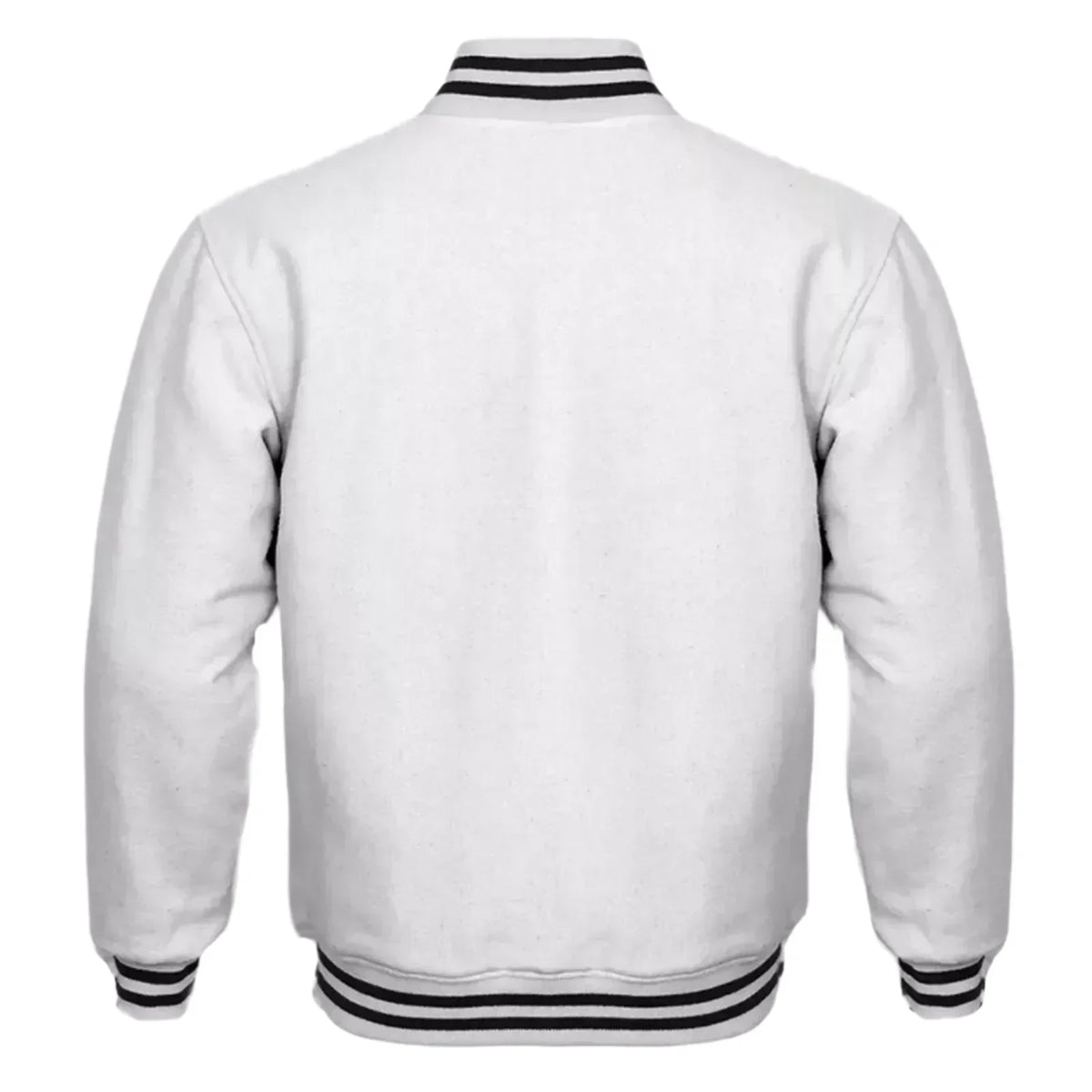 Brex Varsity Classic Retro Letterman Baseball All Wool Solid White Jacket - varsity letterman jacket, view 2