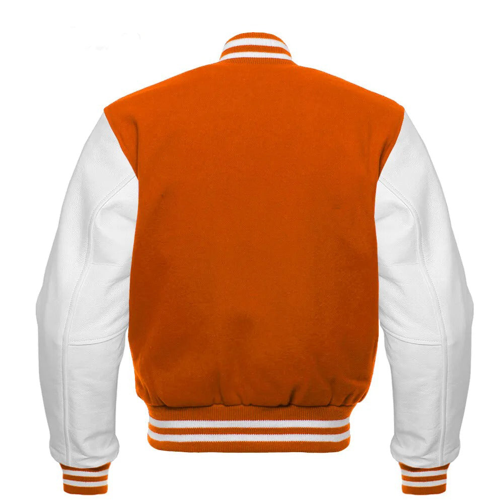 Brex Varsity Letterman Bomber Baseball College Jacket Wool & Real Leather Sleeves - varsity letterman jacket, view 2