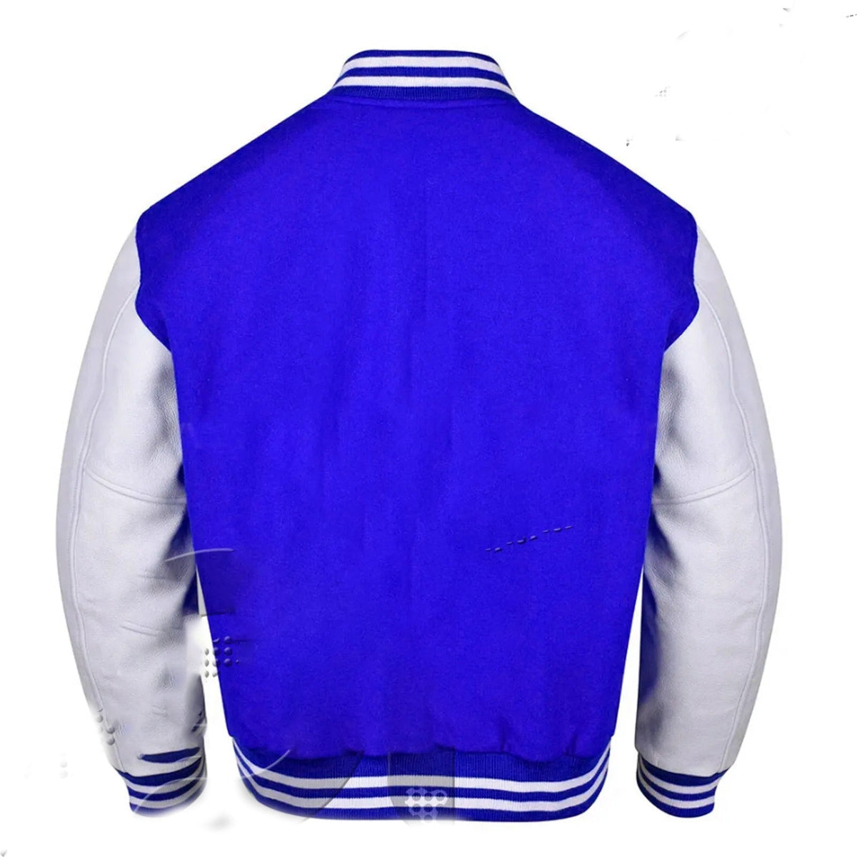 Brex Varsity Letterman Bomber Royal Wool & White Leather Sleeves Jackets - varsity letterman jacket, view 2