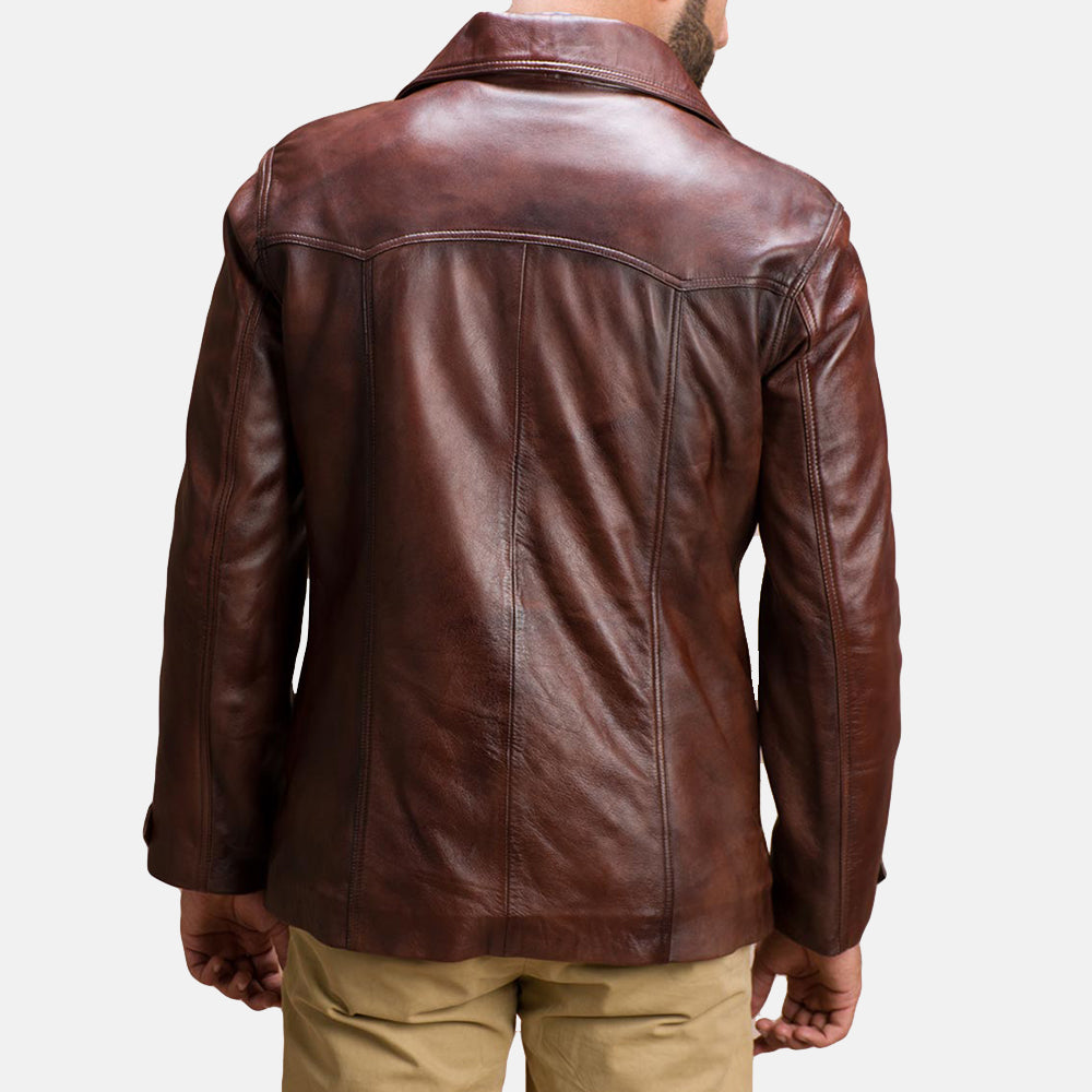 Vincent Alley Brown Leather Jacket - men's jacket in brown sheepskin leather, view 5