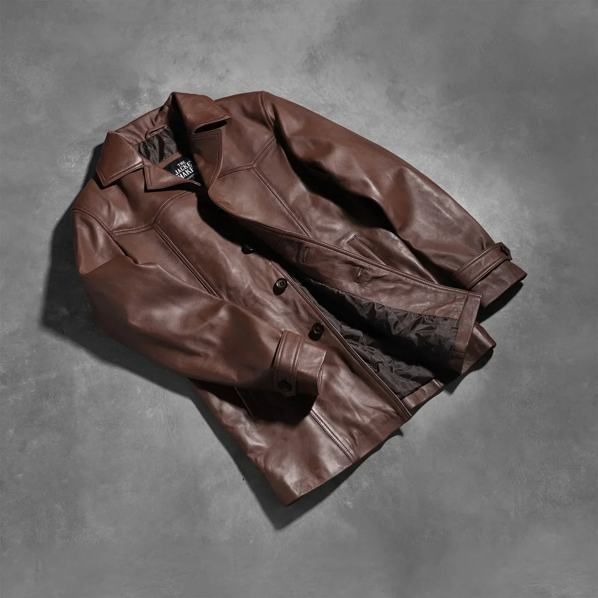 Vincent Alley Brown Leather Jacket - men's jacket in brown sheepskin leather, view 6