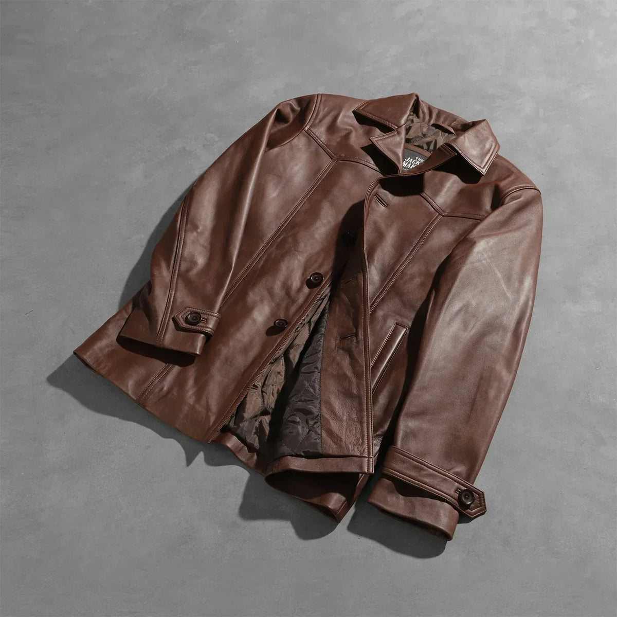 Vincent Alley Brown Leather Jacket - men's jacket in brown sheepskin leather, view 7