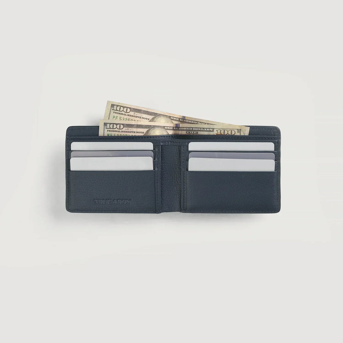 Brex Voren Blue Leather Bi-fold Wallet - blue bi-fold leather wallet, view 5